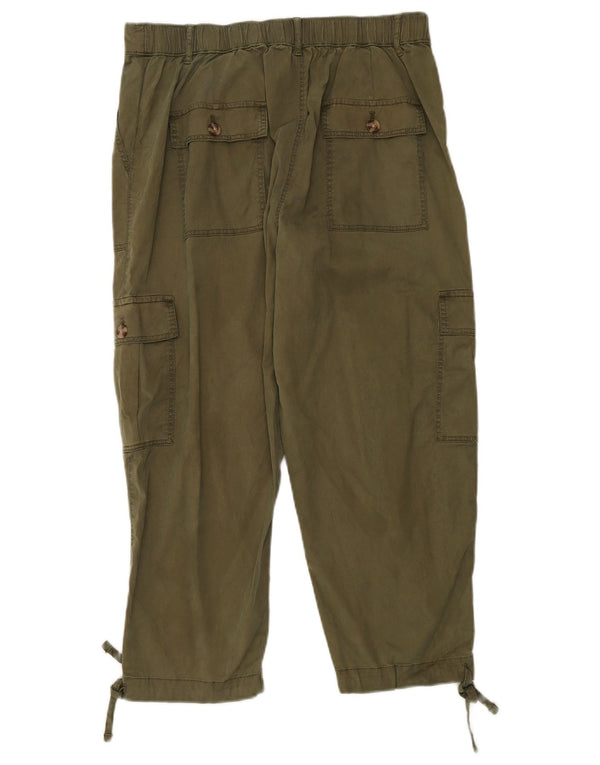 Marks & Spencer Damen Regular-Cropped-Hose UK 14 Large W34 L23 Khaki