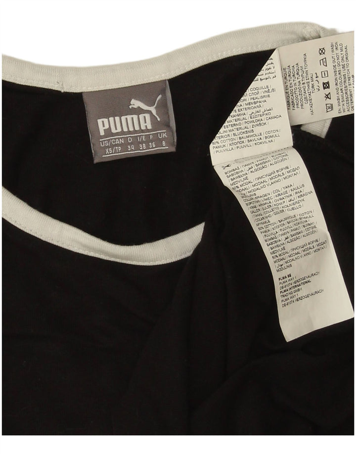 Puma Damen Grafik-T-Shirt Top UK 8 Small Schwarz Modal