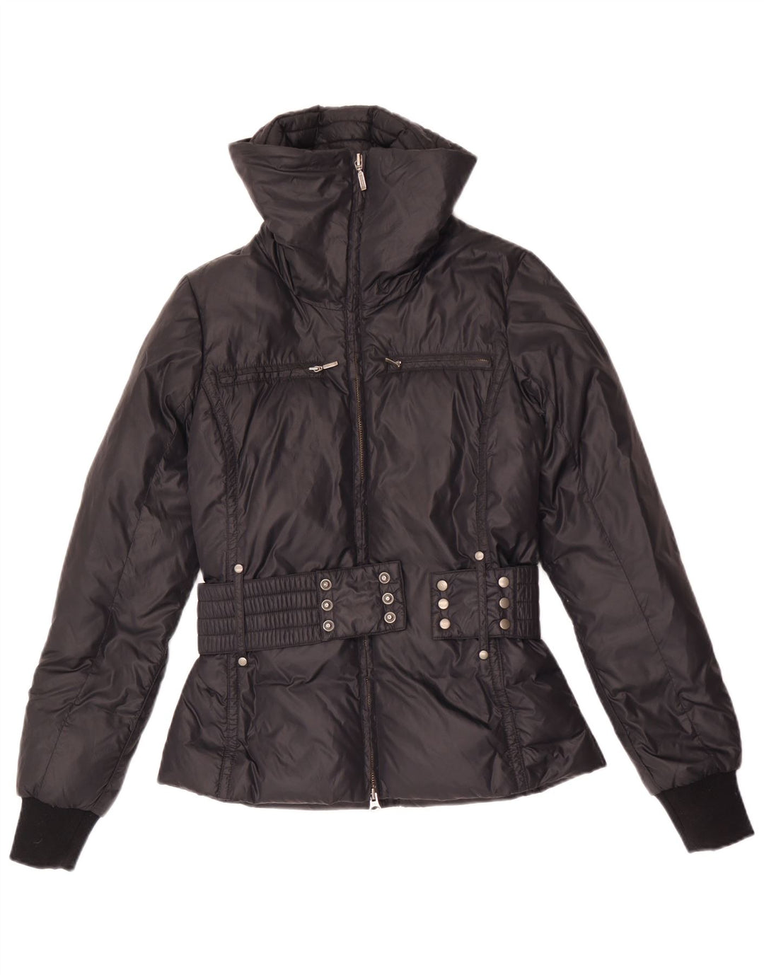 Sisley Damen Wattierte Jacke IT 40 Small Schwarz Polyamid