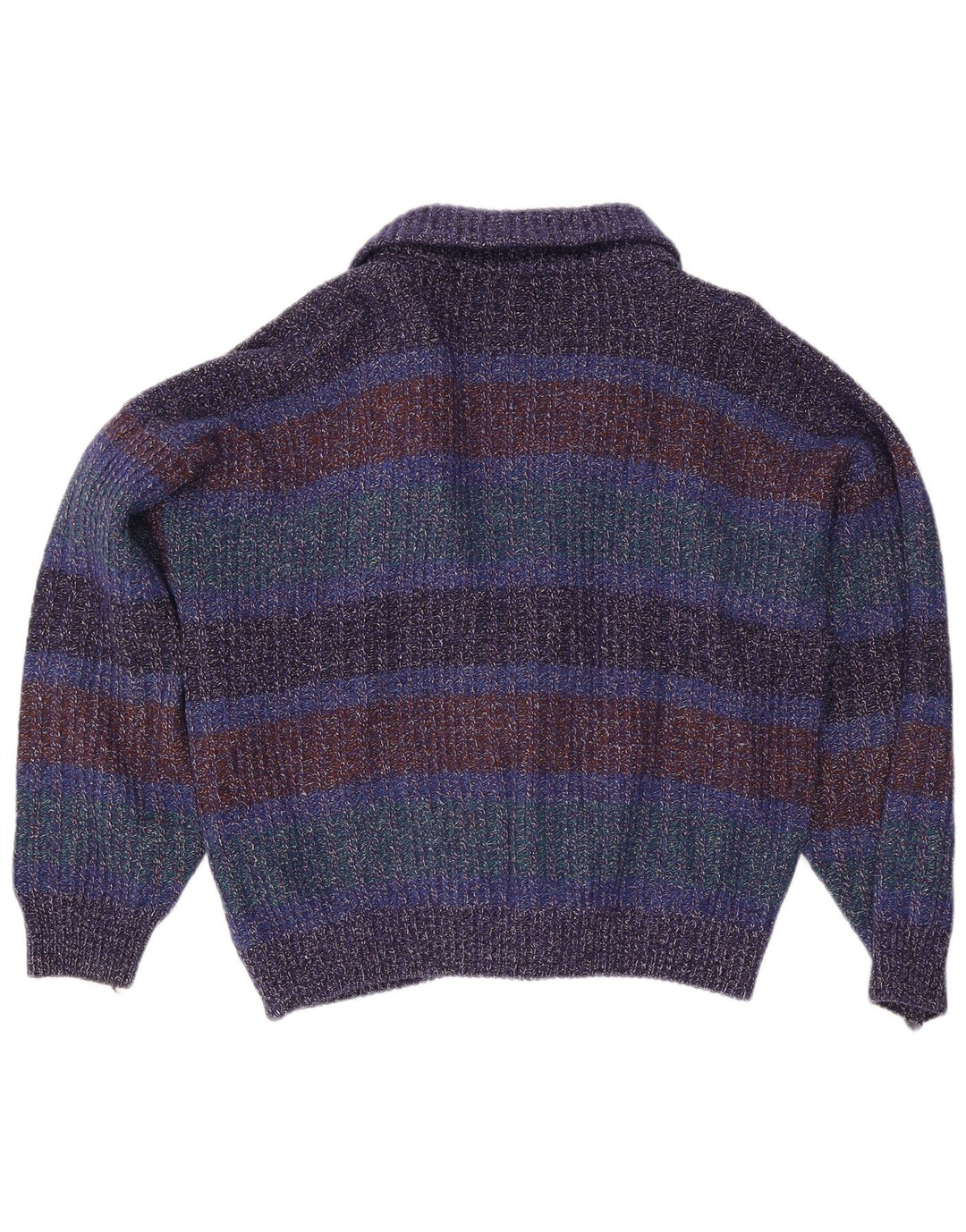 Vintage Herren Cardigan Pullover IT 52 Große mehrfarbig gefleckte Wolle