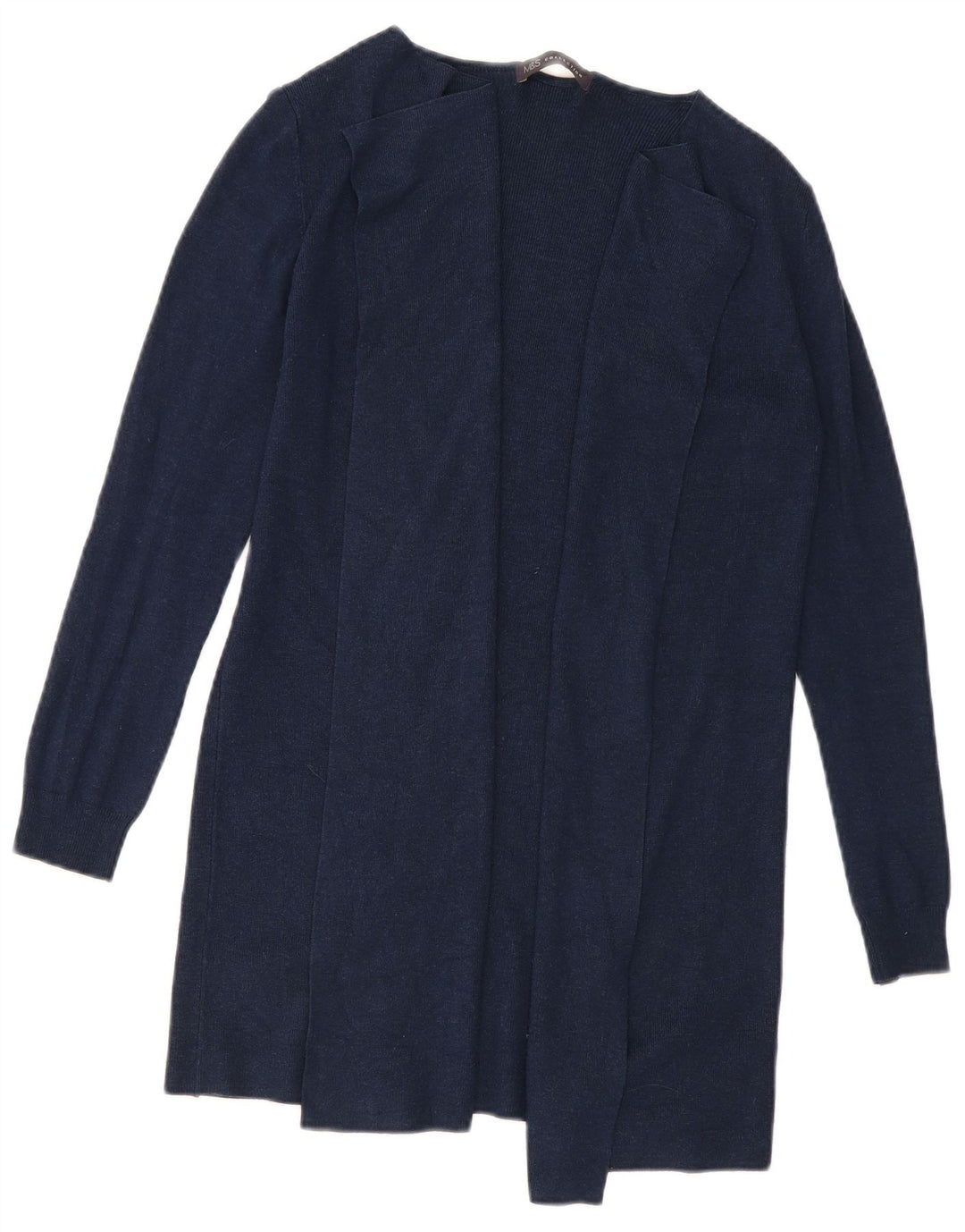 Marks & Spencer Damen Longline Open Cardigan Pullover UK 10 Small Marineblau