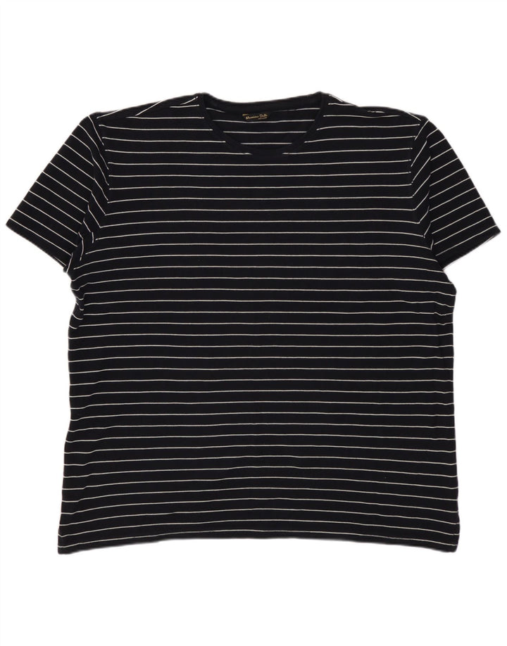 MASSIMO DUTTI Herren T-Shirt Top XL Schwarz gestreift