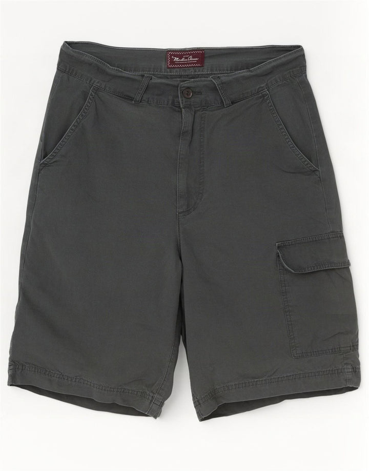 Marlboro Classics Herren-Cargo-Shorts, EU 50, Größe L, W34, graue Baumwolle