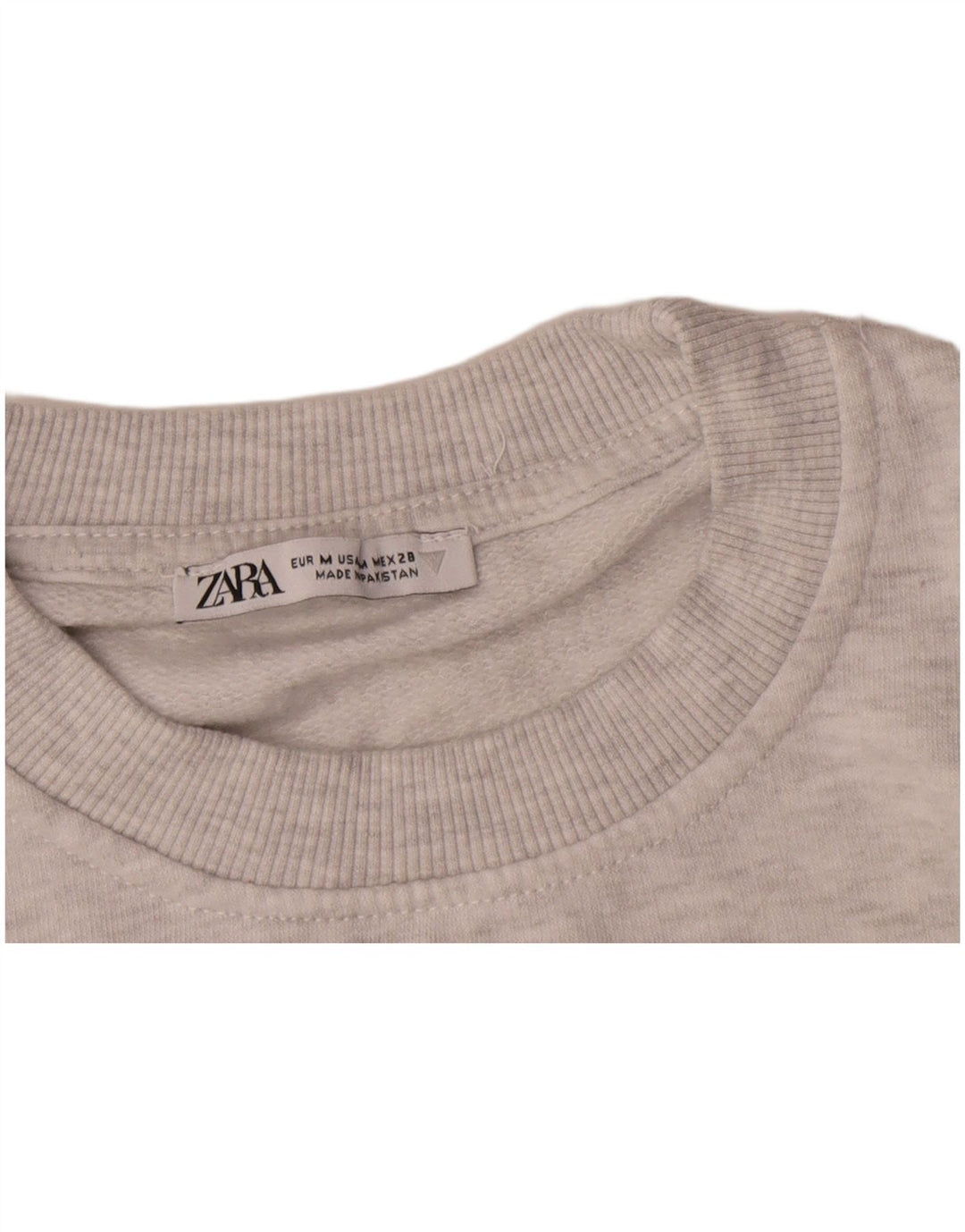 Zara Damen Crop Oversized Sweatshirt Pullover UK 14 Mittelgrau