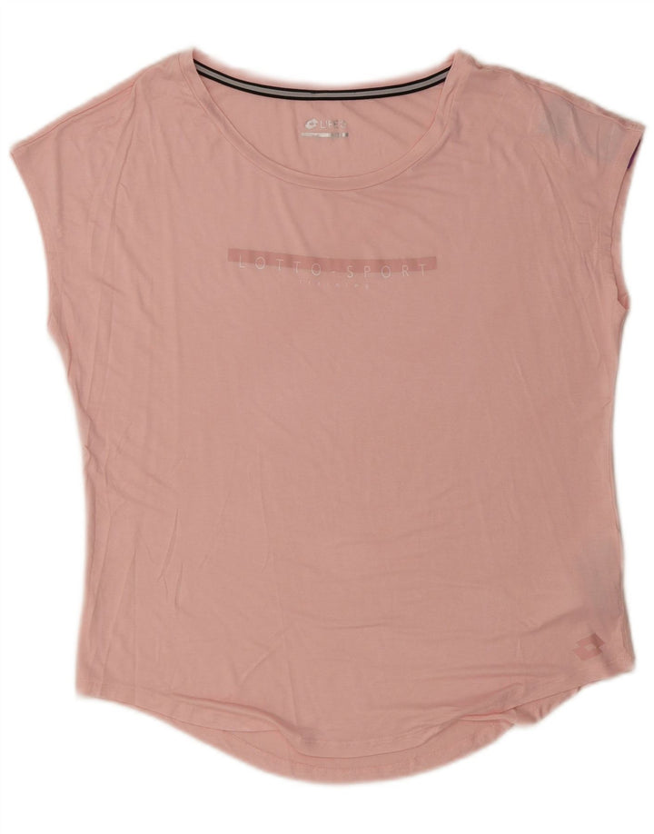 Lotto Grafik-T-Shirt für Damen, UK 14, mittelrosa, Viskose