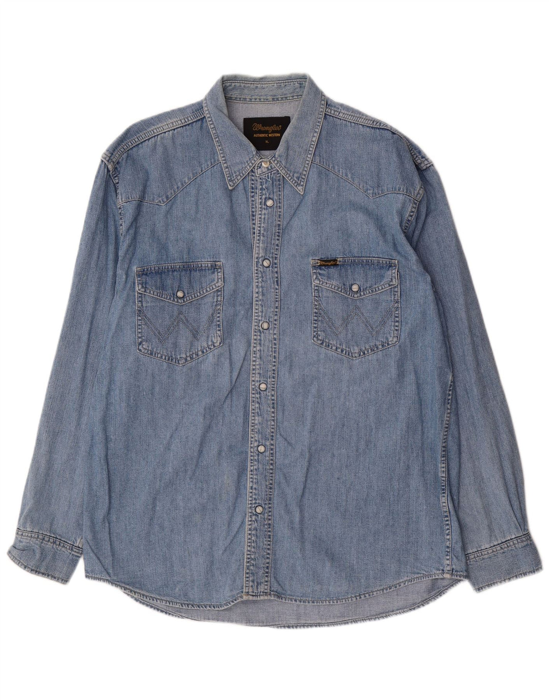 Wrangler Herren Jeanshemd XL Blau Baumwolle Western
