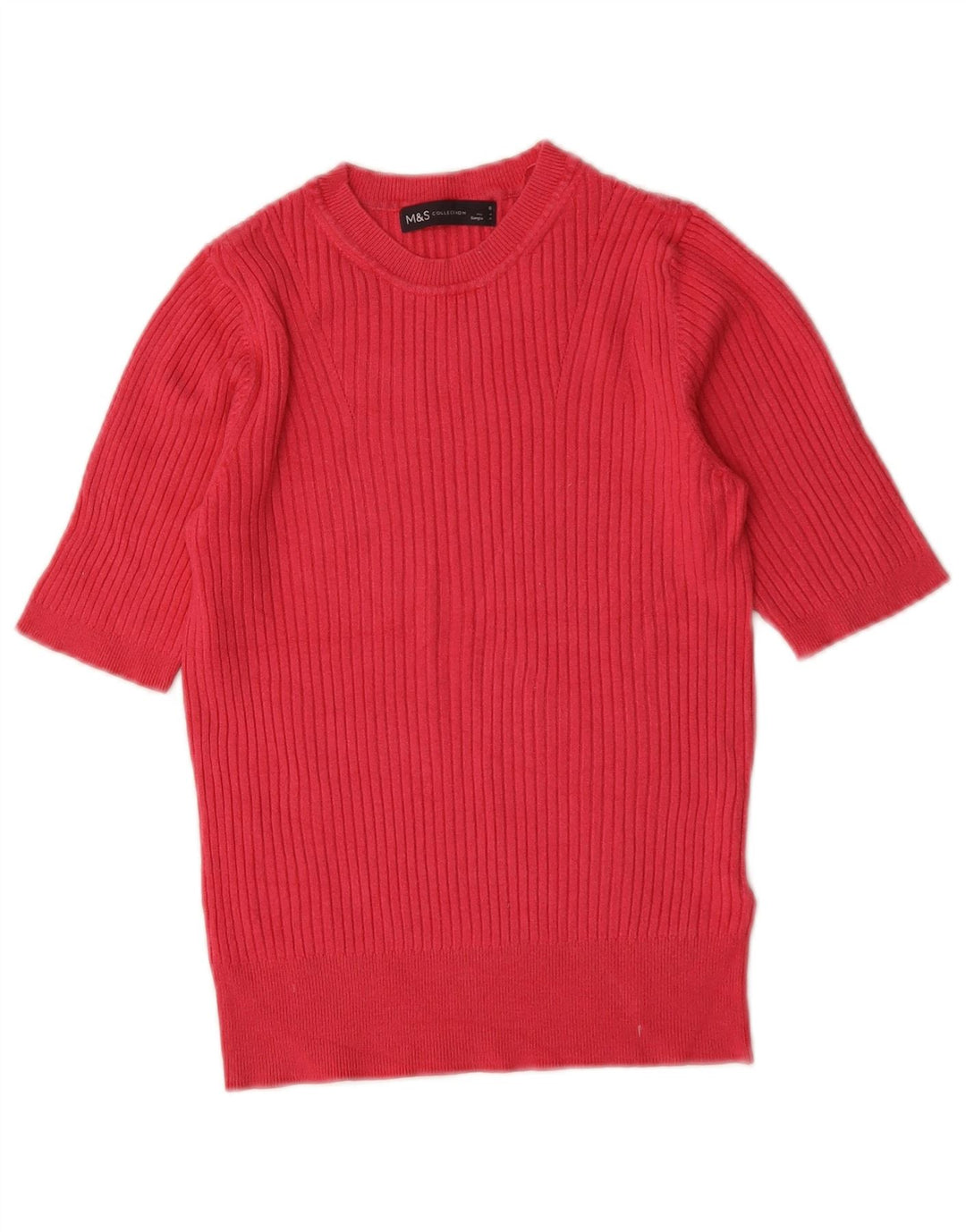 Marks & Spencer Damen Crop Pullover mit Rundhalsausschnitt, Gr. 8, Rosa