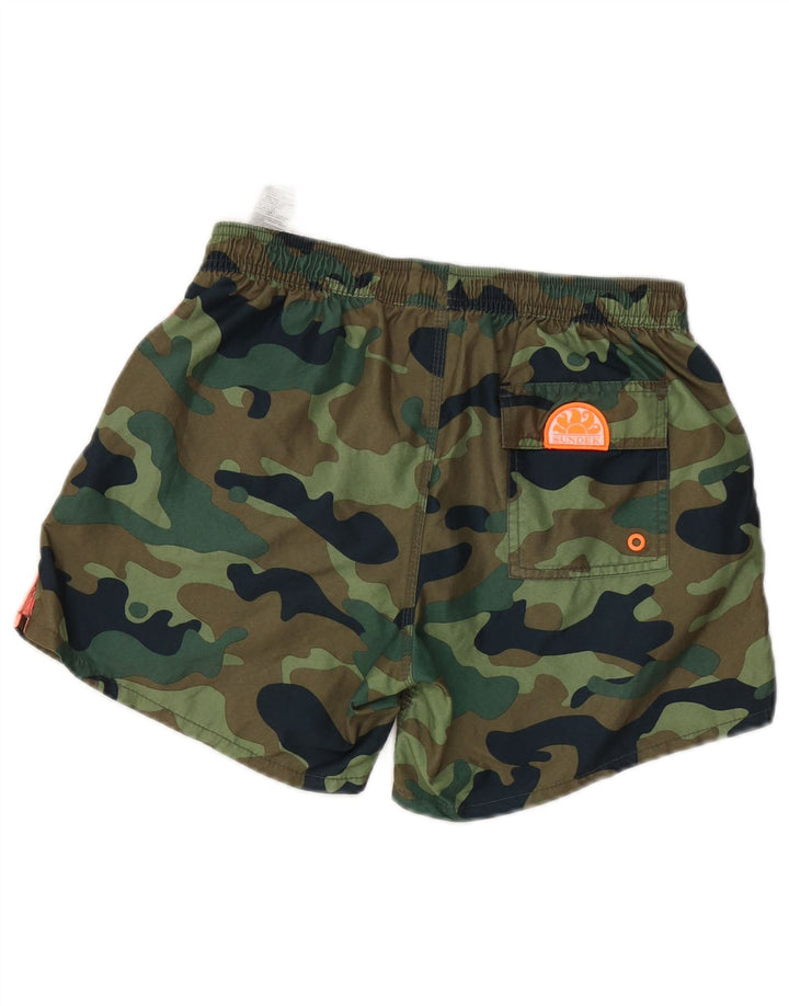 Sundek Badeshorts für Jungen, 15–16 Jahre, Khaki, Camouflage, Polyester
