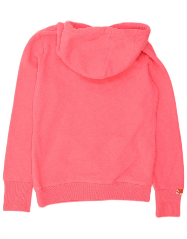 Superdry Damen-Kapuzenpullover mit Grafik, UK 10, Größe S, Rosa, Polyester