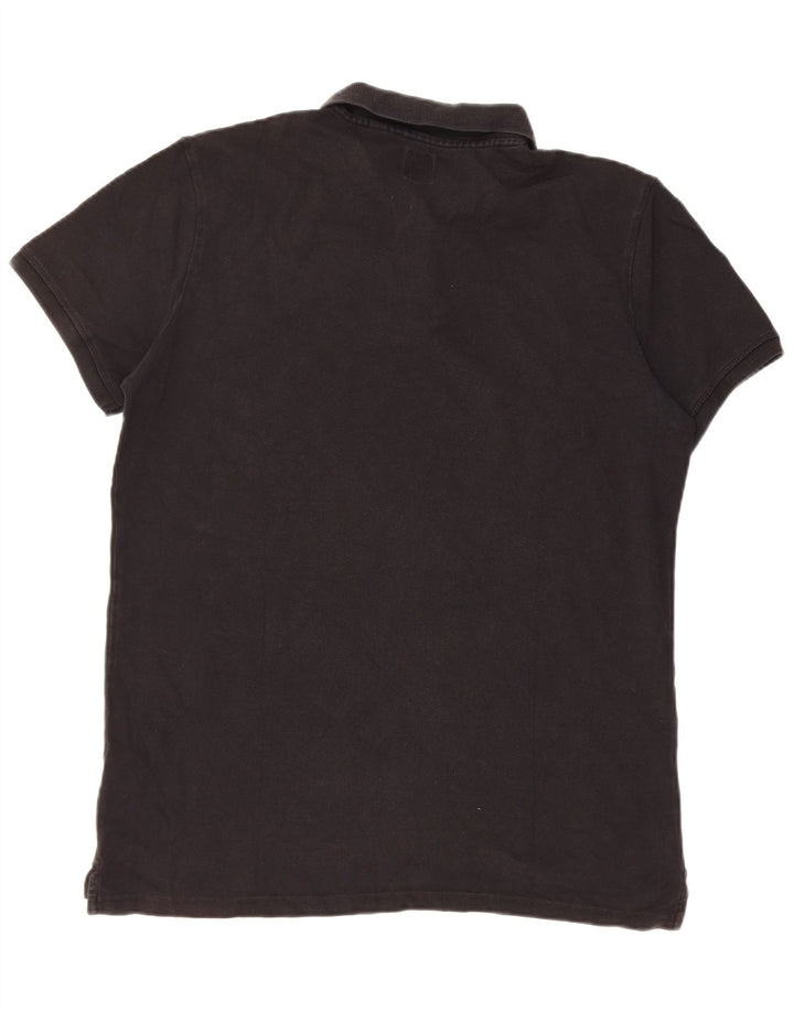 Jack Wills Herren-Poloshirt, groß, aus schwarzer Baumwolle
