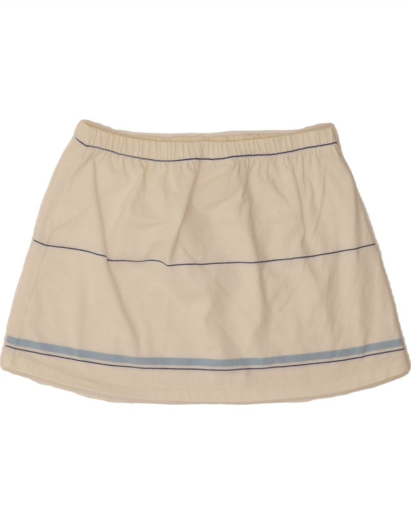 LE COQ SPORTIF Womens Tennis Skirt UK 14 Medium W28 White Striped Cotton Vintage Le Coq Sportif and Second-Hand Le Coq Sportif from Messina Hembry 