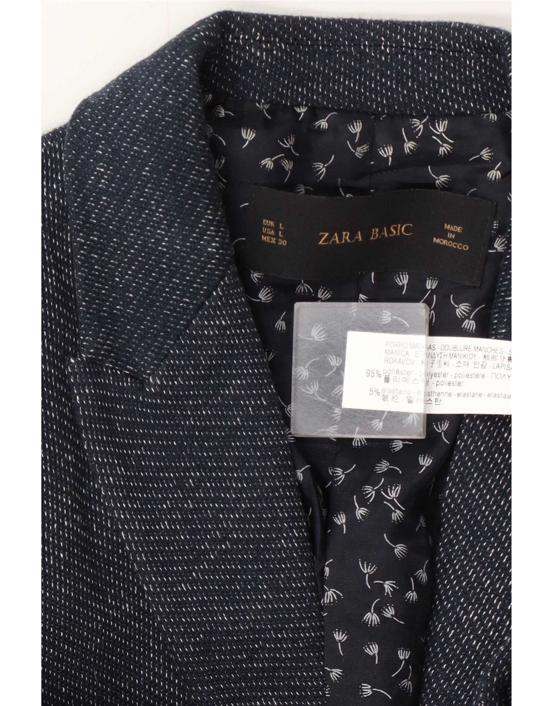 Zara Damen 1-Knopf-Blazer-Jacke, UK 14, groß, marineblau, Polyester