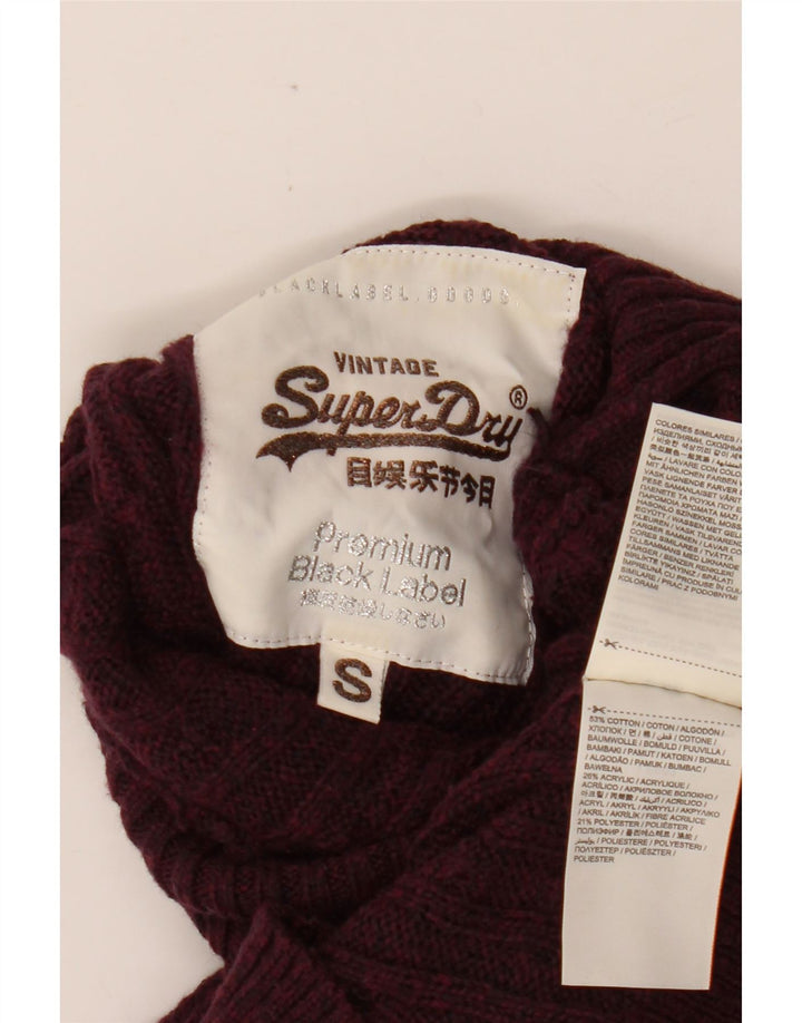 SUPERDRY Rollkragenpullover für Damen, Gr. 10, Größe S, Burgunderrot, Baumwolle