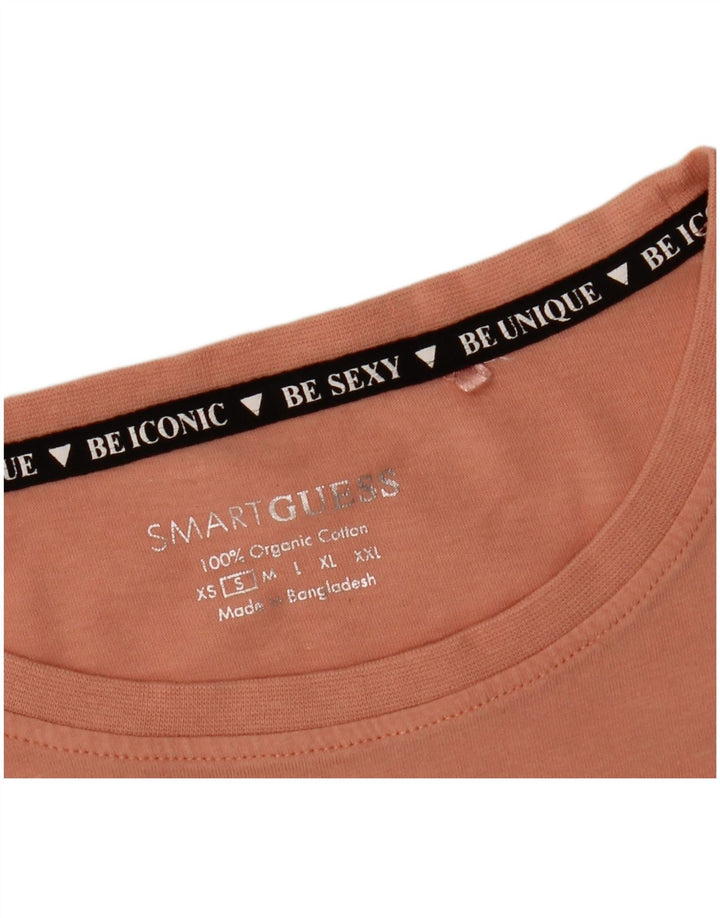 GUESS Damen Grafik T-Shirt Top UK 10 Small Rosa Baumwolle