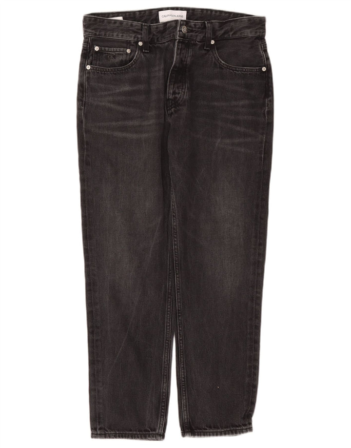 Calvin Klein Herren Straight Jeans W31 L27 Schwarze Baumwolle