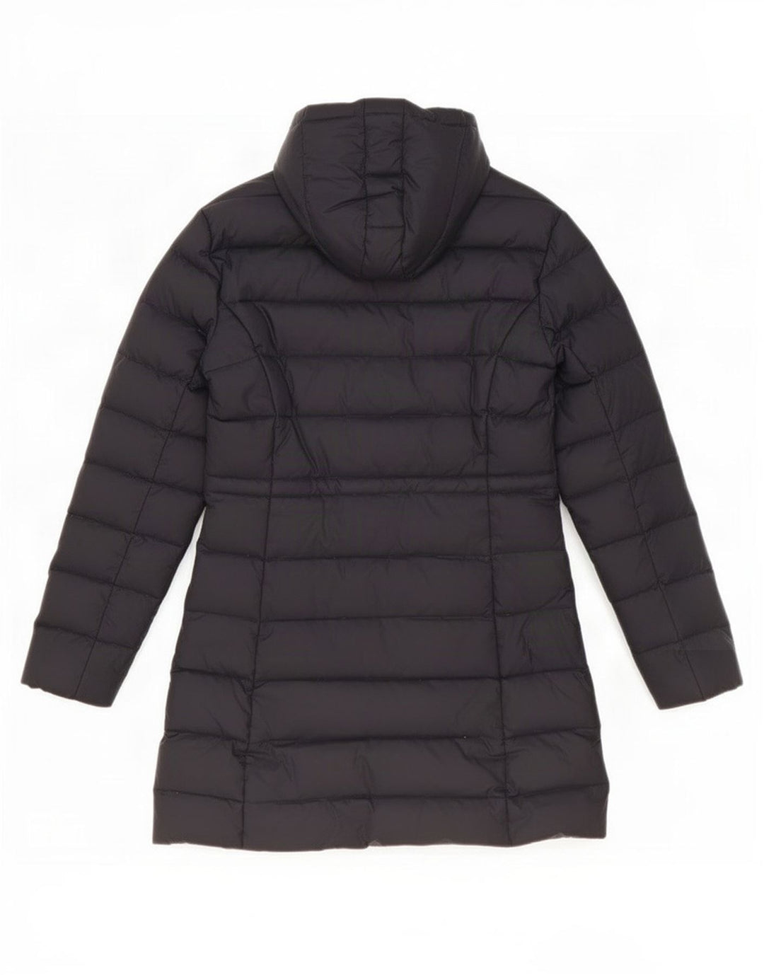 Benetton Wattierter Damenmantel mit Kapuze IT 44 Mittelschwarzes Polyester