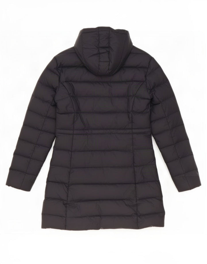 Benetton Wattierter Damenmantel mit Kapuze IT 44 Mittelschwarzes Polyester
