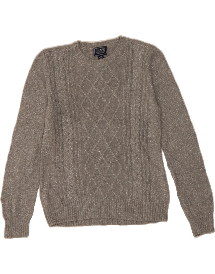 CHAPS Womens Classics Crew Neck Jumper Sweater UK 12 Medium Grey Vintage Chaps and Second-Hand Chaps from Messina Hembry 