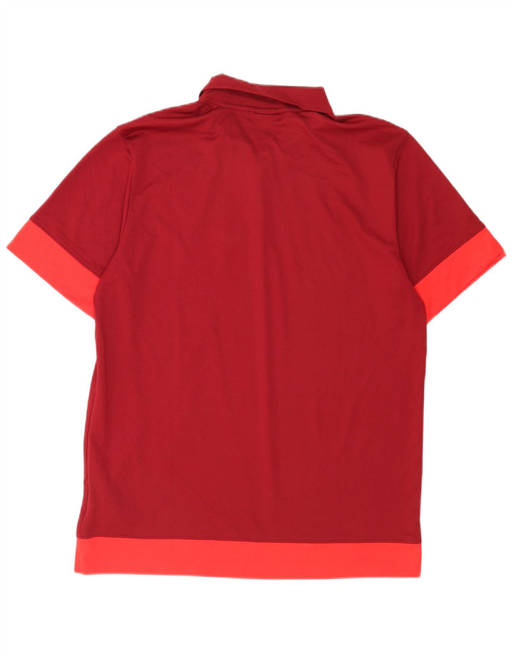 Nike Herren Dri Fit Poloshirt, großes rotes Colourblock-Polyester