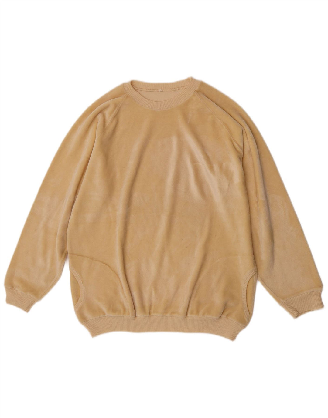 Vintage Damen Velours Sweatshirt Pullover IT 50 XL Gelb