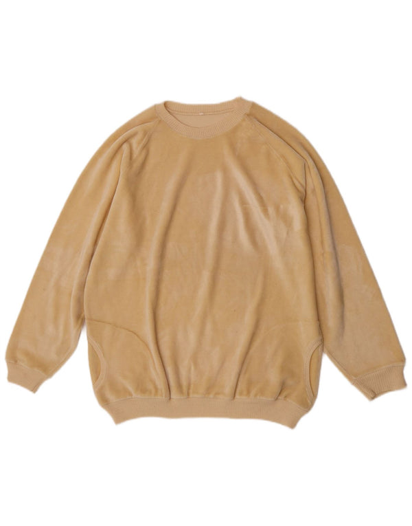 Vintage Damen Velours Sweatshirt Pullover IT 50 XL Gelb