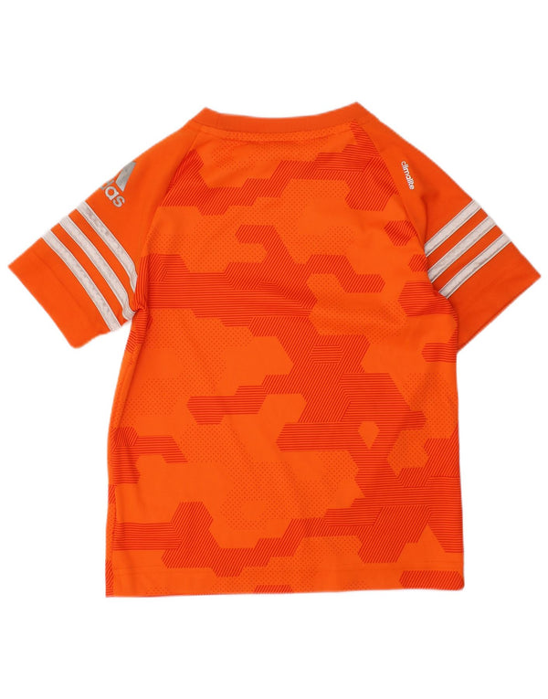ADIDAS Jungen Climalite Graphic T-Shirt Top 3-4 Jahre Orange Geometrisch
