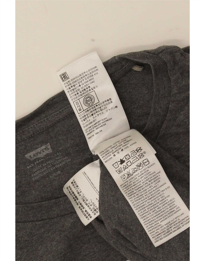Levi's Herren-T-Shirt mit Grafik, Größe L, aus grauer Baumwolle