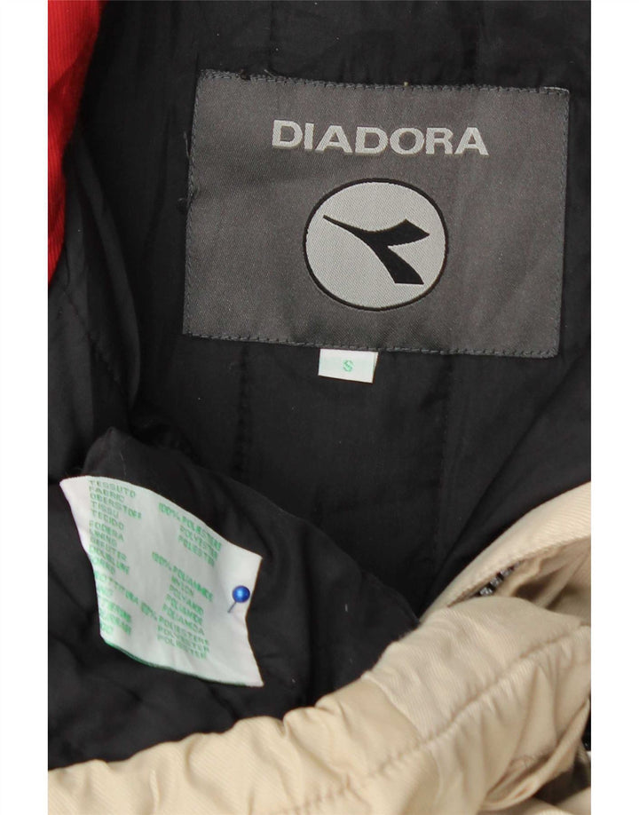Diadora Herren-Skijacke mit Grafik, Größe S, Weiß, Farbblock-Polyester
