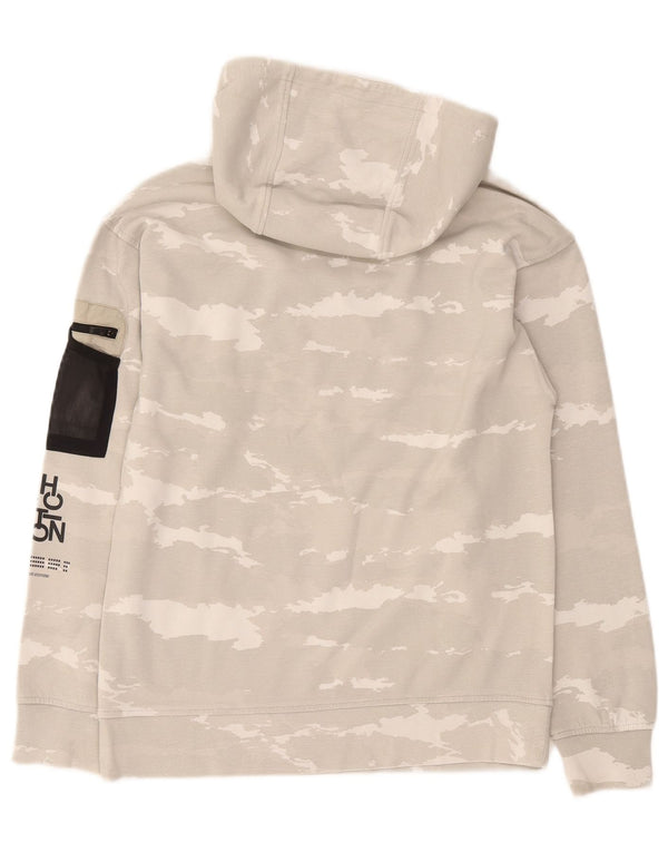 Zara Jungen-Kapuzenpullover mit Grafik, 11–12 Jahre, graue Camouflage-Baumwolle