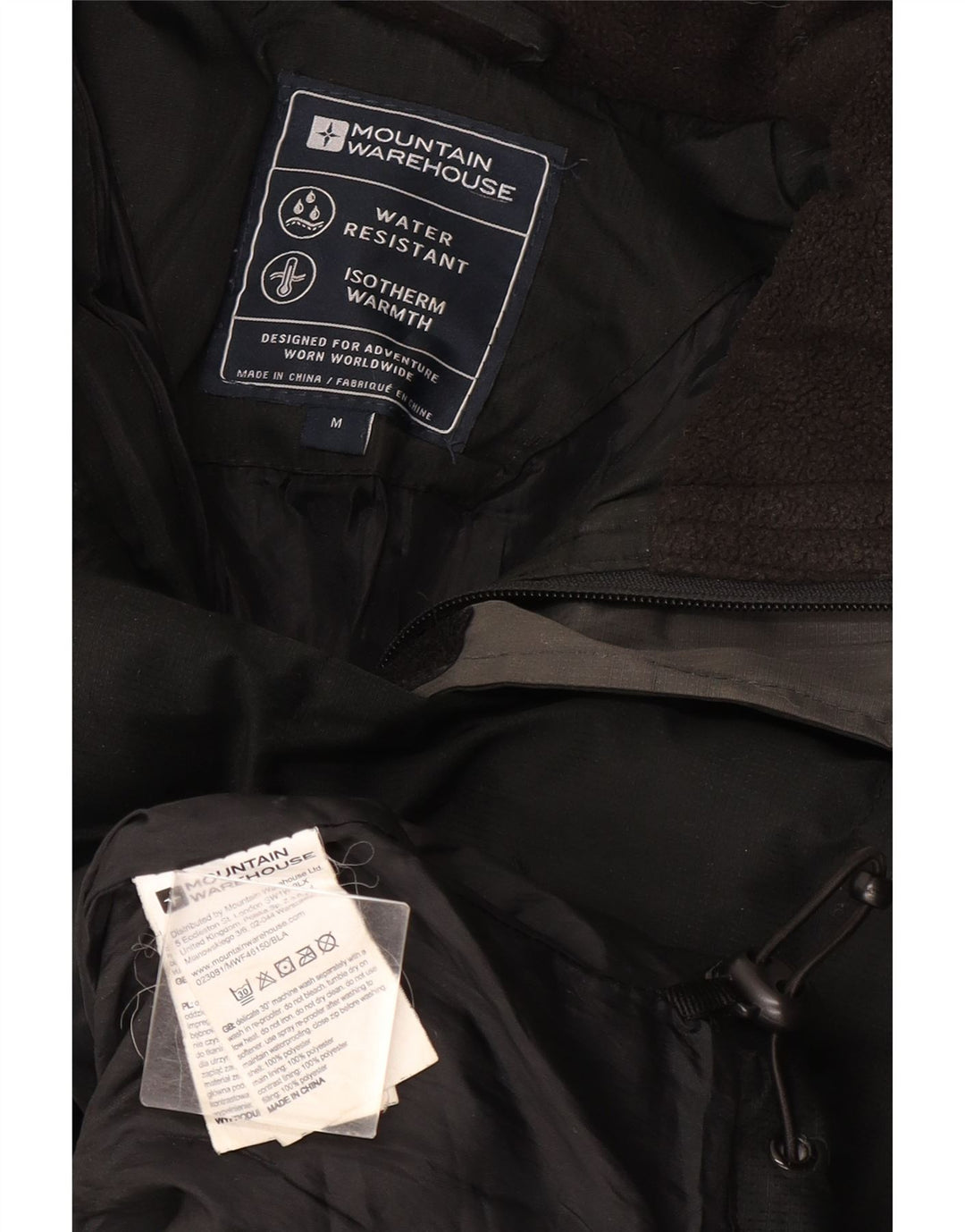 Mountain Warehouse wattierte Herrenjacke mit Kapuze, UK 38, Mittelschwarz, Polyester