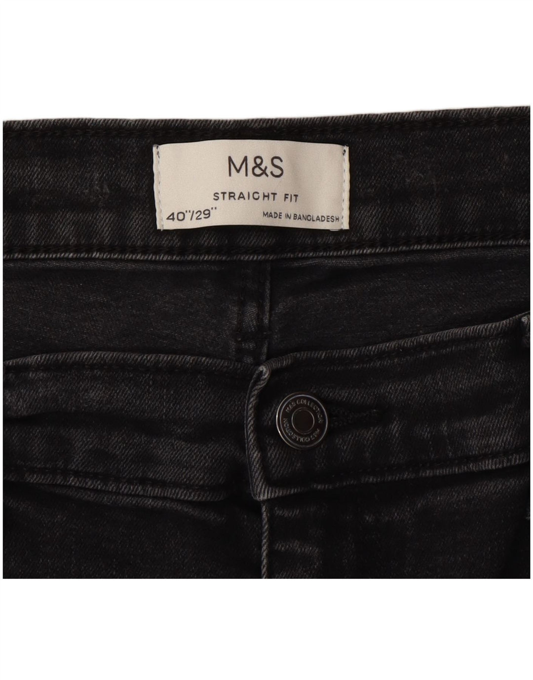 Marks & Spencer Herren Straight Jeans W40 L29 Graue Baumwolle