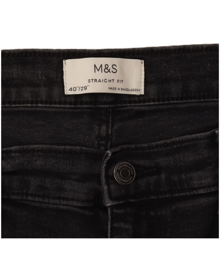 Marks & Spencer Herren Straight Jeans W40 L29 Graue Baumwolle
