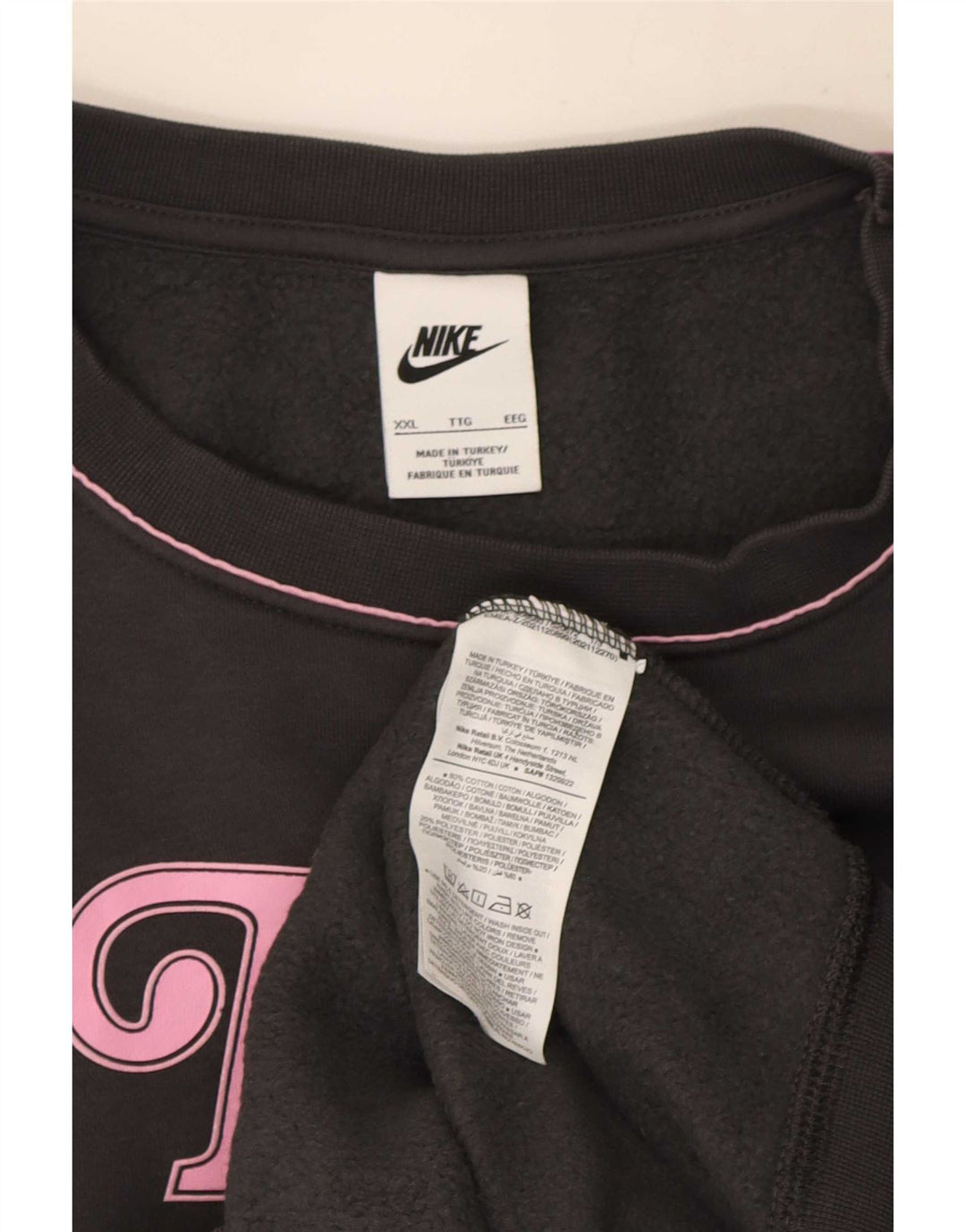 Nike Herren-Sweatshirt mit Grafik, 2XL, graue Baumwolle