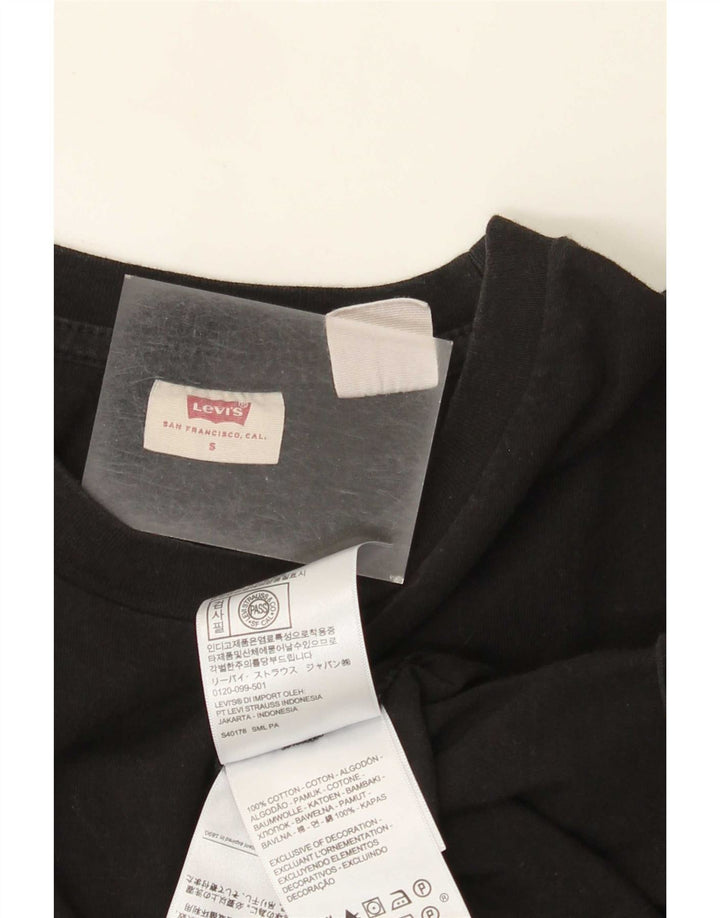 Levi's Damen T-Shirt Top UK 10 Small Schwarz Baumwolle