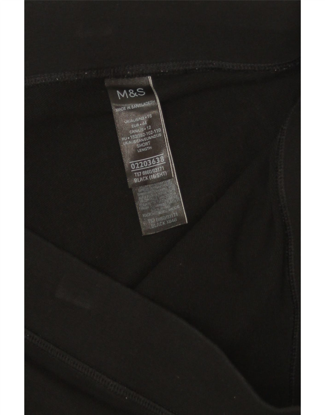 Marks & Spencer Damen Leggings UK 16 Große schwarze Baumwolle