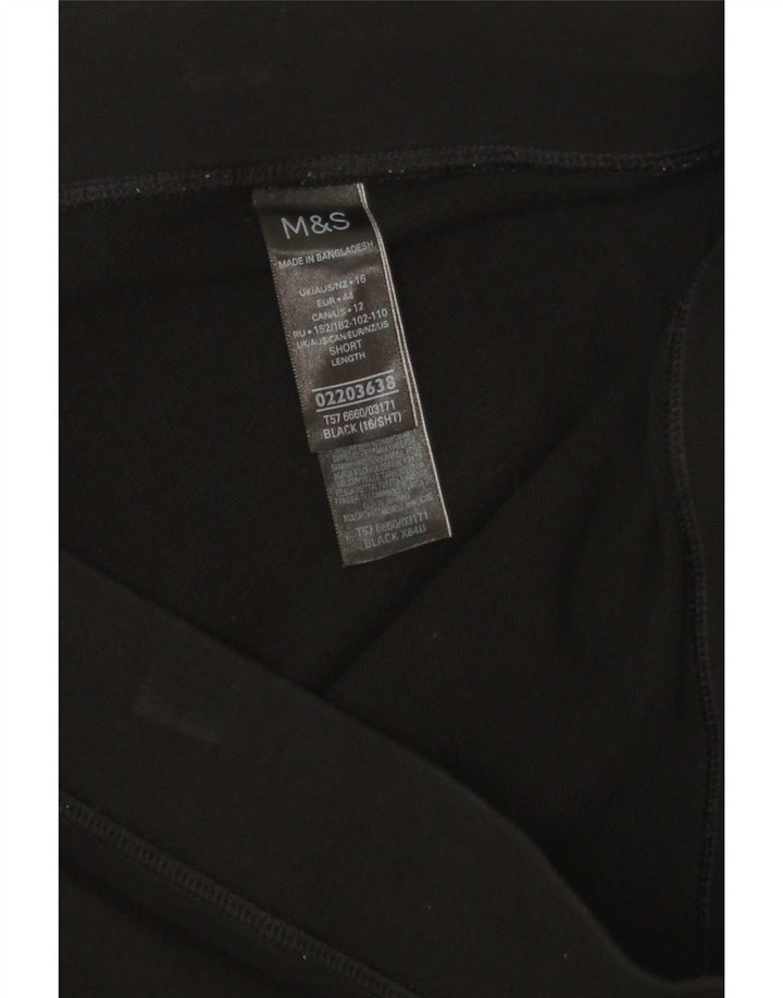 Marks & Spencer Damen Leggings UK 16 Große schwarze Baumwolle