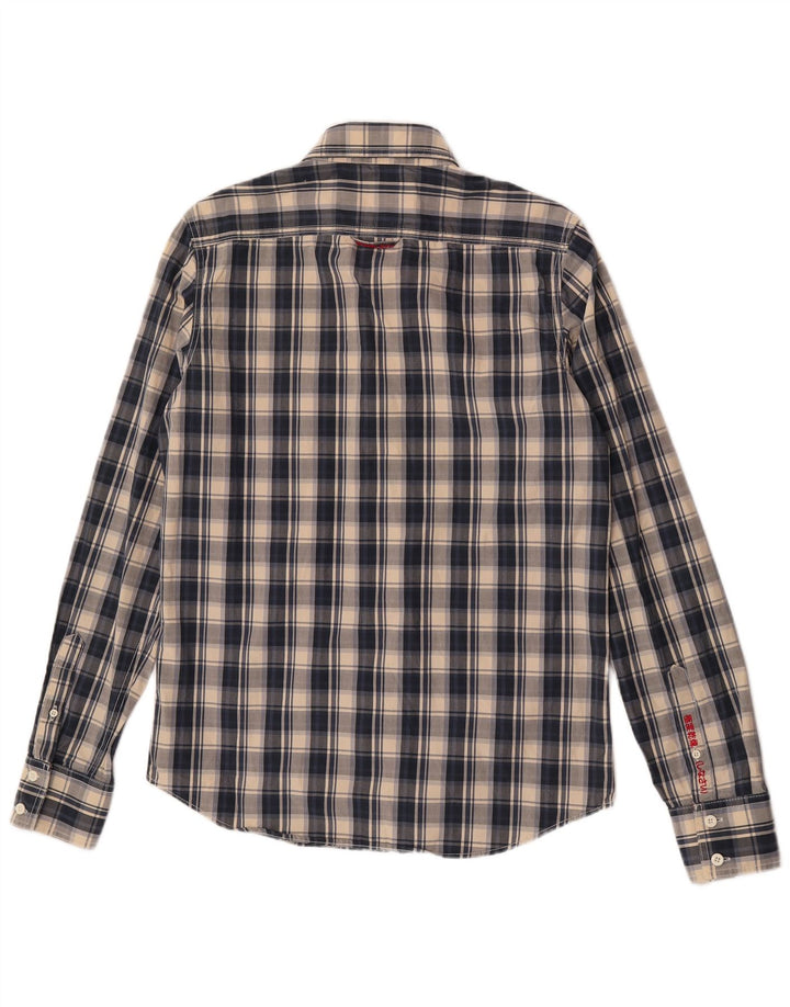 Superdry Herrenhemd aus Baumwolle, groß, blau kariert