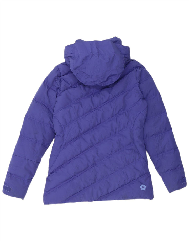 Marmot Womens 700 Fill Hooded Wattierte Jacke UK 6 XS Blau Polyester