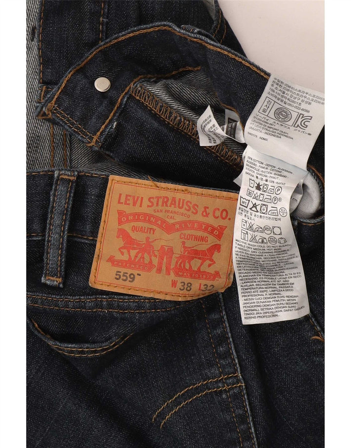 Levi's Herren 559 Straight Jeans W38 L32 Marineblaue Baumwolle