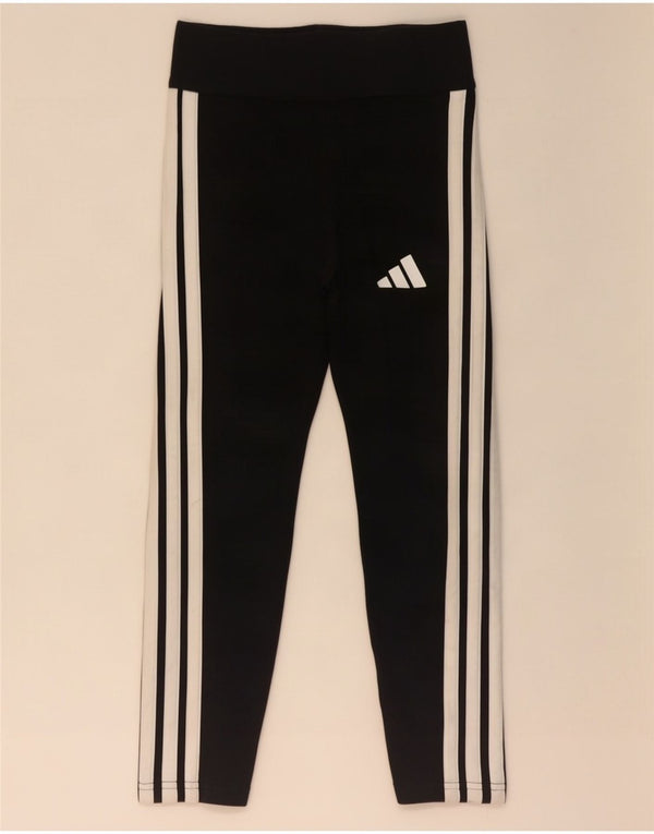 Adidas Mädchen-Leggings, 9–10 Jahre, schwarze Baumwolle