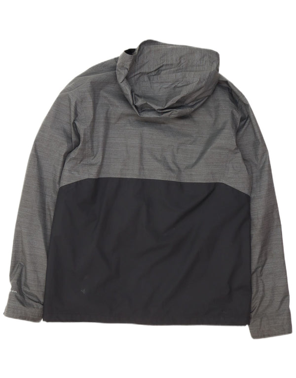 Columbia Herren Omni-Tech Kapuzen-Regenjacke UK 40 Large Grau Farbblock