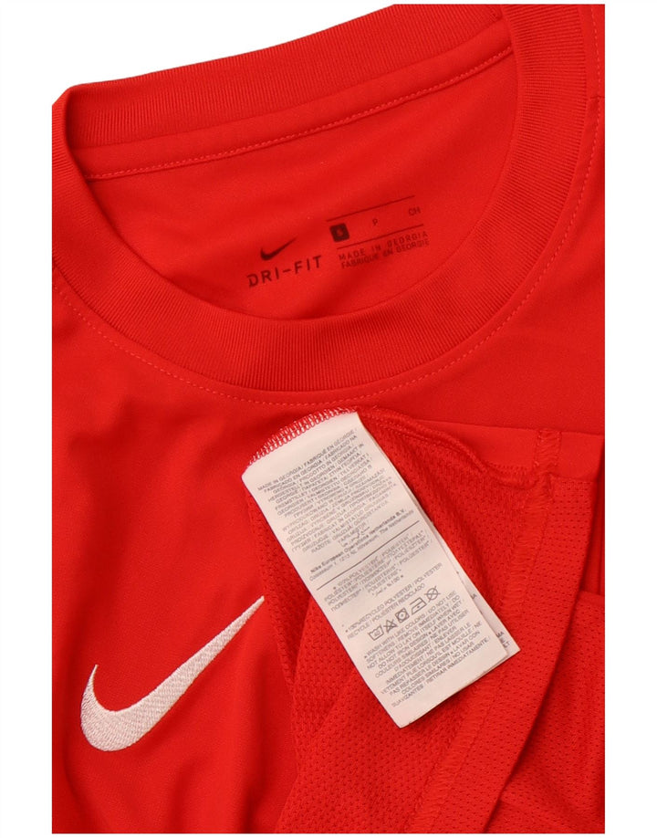 NIKE Herren Dri Fit T-Shirt Top Small Rot Polyester