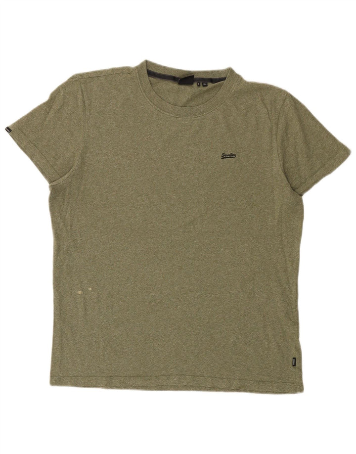 Superdry Herren T-Shirt Top XL Khaki meliert
