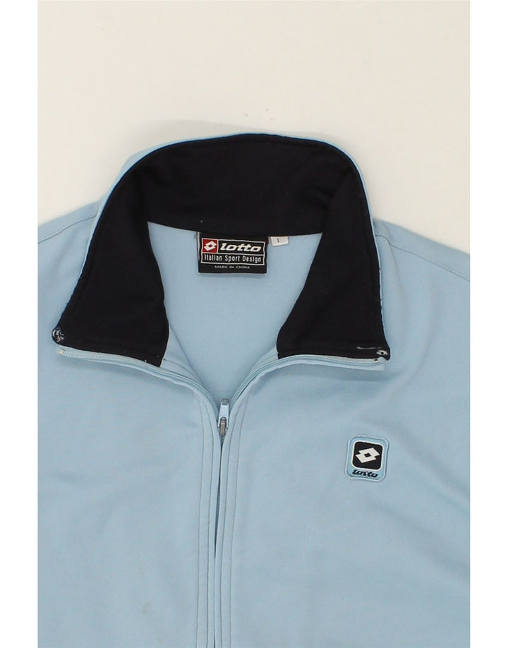 LOTTO Mens Tracksuit Top Jacket Large Blue Colourblock Polyester Vintage Lotto and Second-Hand Lotto from Messina Hembry 