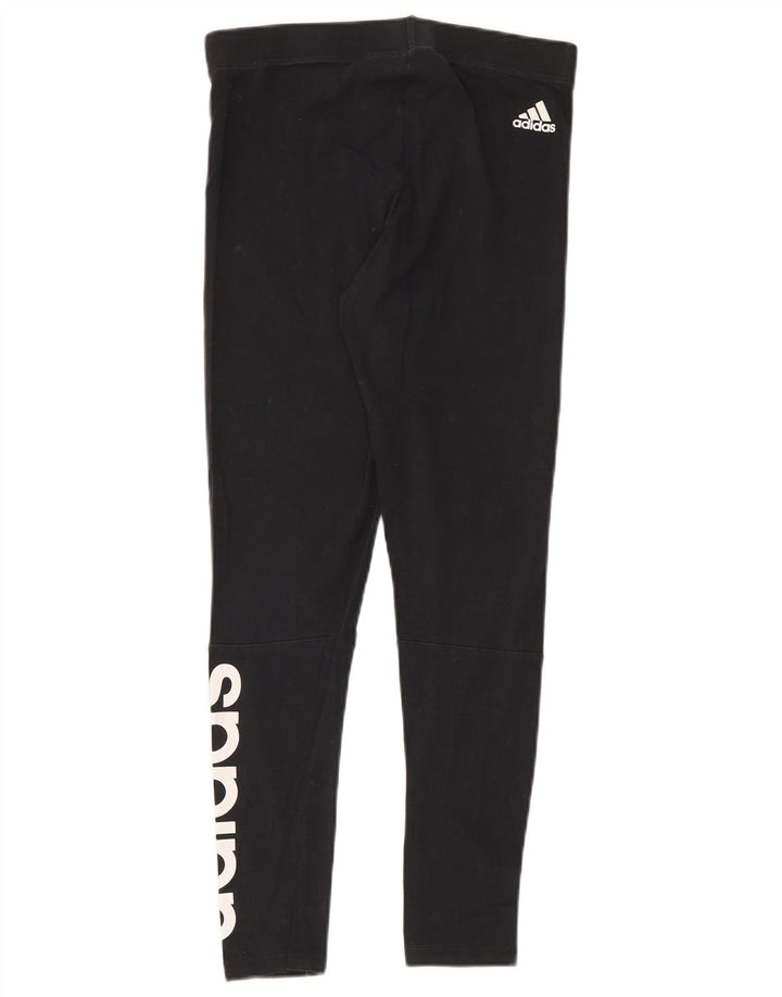 Adidas Damen Graphic Leggings UK 12 Mittelschwarze Baumwolle