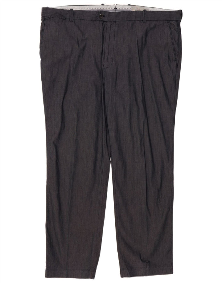 Gerade Herren-Anzughose von Marks & Spencer, W44, L31, marineblaue Baumwolle