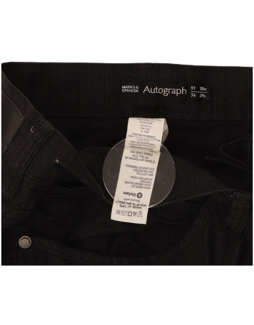 Marks & Spencer Herren Autograph Straight Casual Hose W38 L29 Schwarz