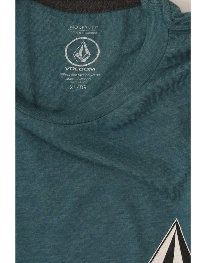 Volcom Herren Modern Fit Graphic Top Langarm XL Blau Baumwolle