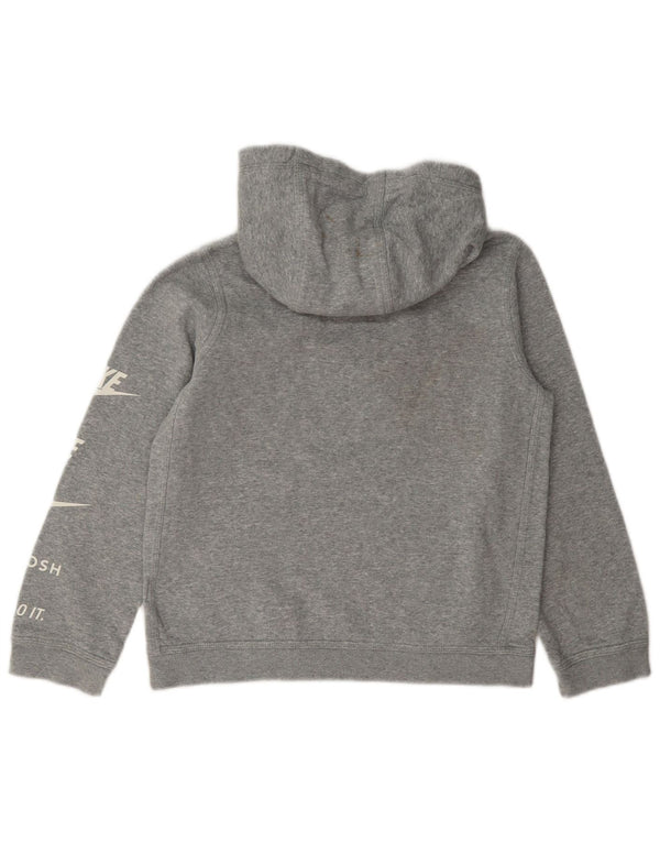 Nike Mädchen-Kapuzenpullover mit Swoosh-Grafik, 10–11 Jahre, mittelgrau meliert