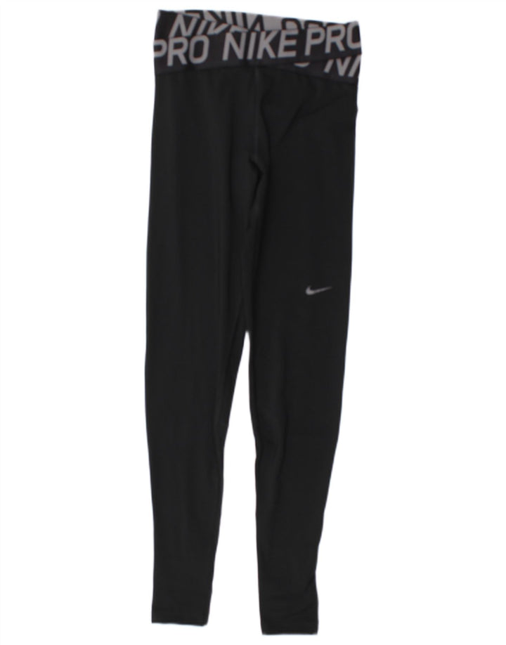Nike Damen Dri Fit Graphic Leggings UK 8 Small Schwarz Polyester